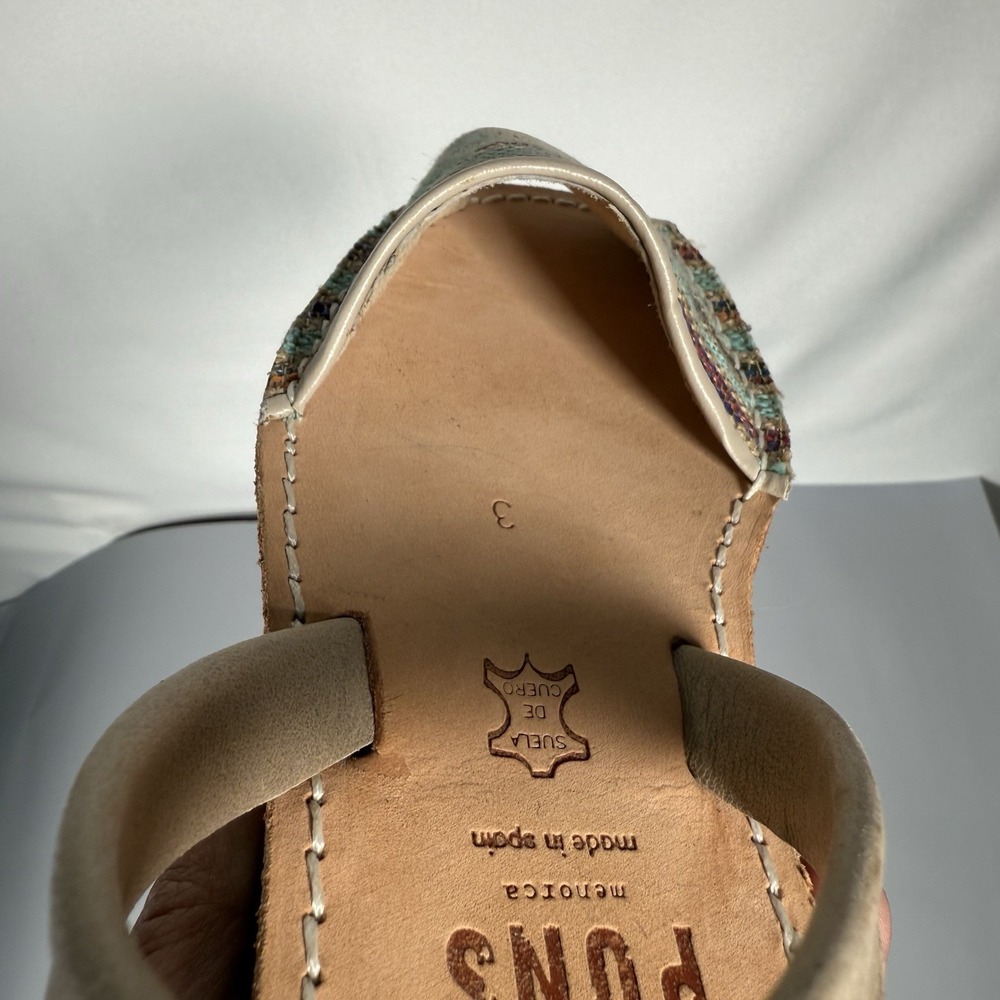 Pons Women's Avarca Leather Colorful Sandals Ankle Strap Size 34 US 3 - Picture 5 of 13
